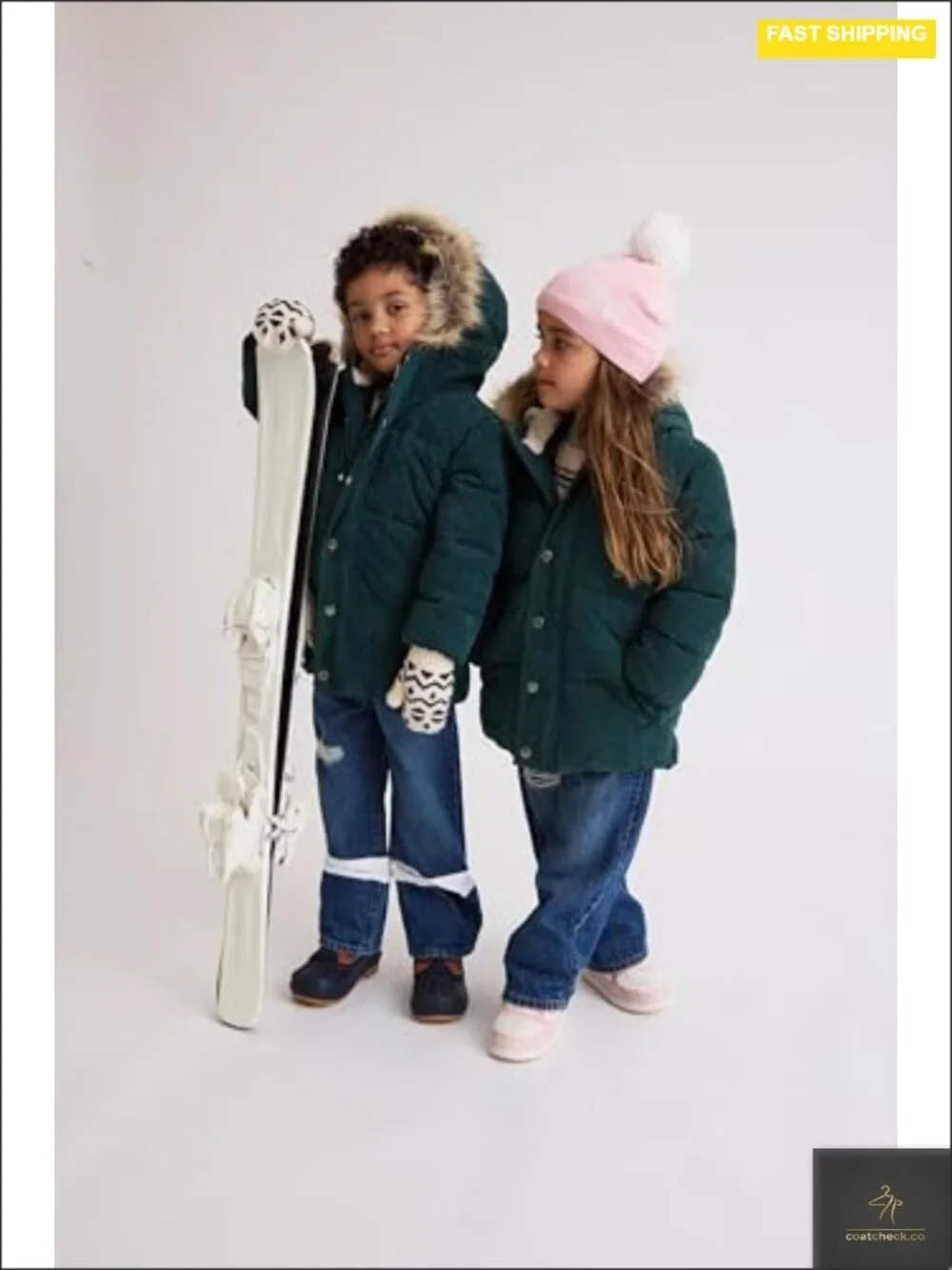 Toddler Boys Water & Wind Resistant Hooded Zip Front Corduroy Puffer Jacket